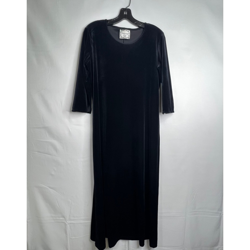 Black Velvet Maxi Dress Womens MP Goth Evening Whimsigoth Witchy Vampire Cosplay